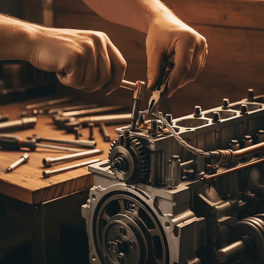 Engine repair work on van engine