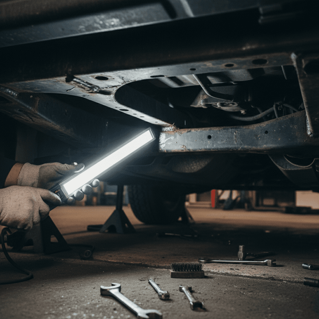Vehicle undercarriage corrosion check