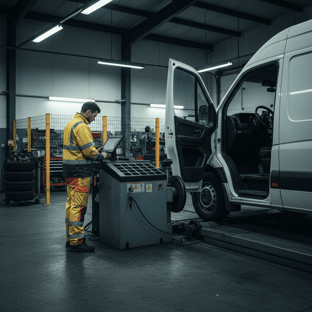 MOT testing on a van