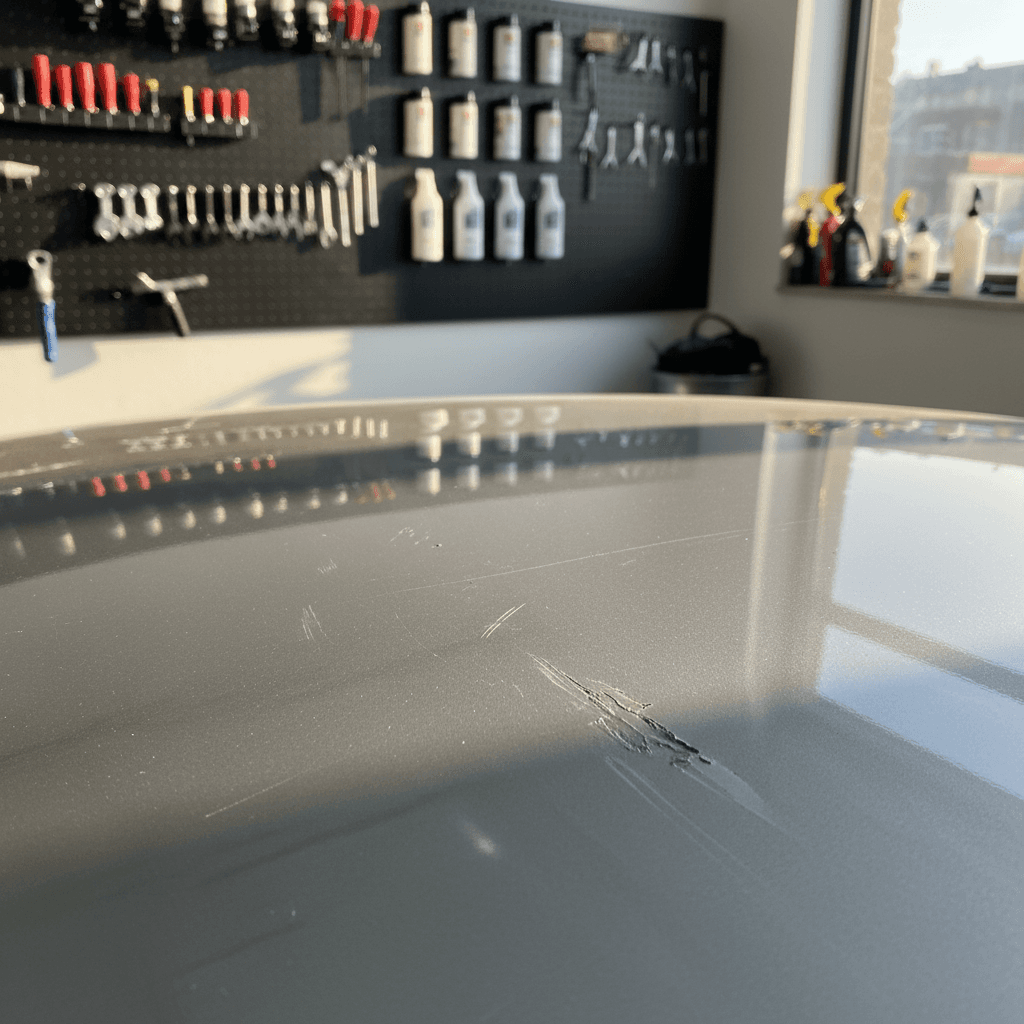 Bodywork damage detail before repair