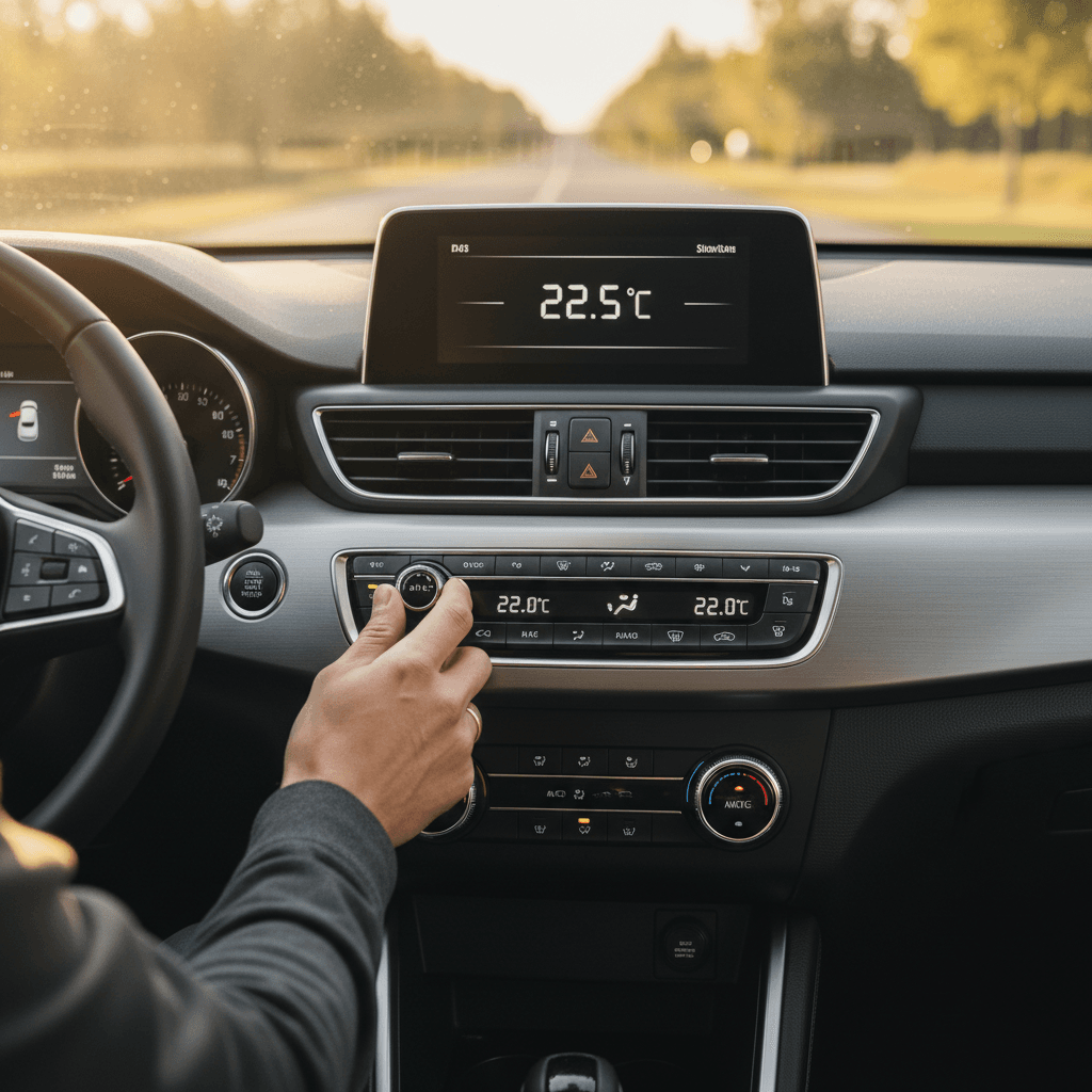 Dashboard climate control panel showing temperature settings